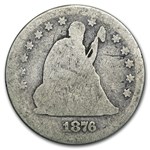 1876-CC Liberty Seated Quarter AG