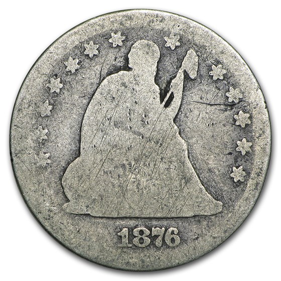 1876-CC Liberty Seated Quarter AG 1876-CC Liberty Seated Quarter AG
