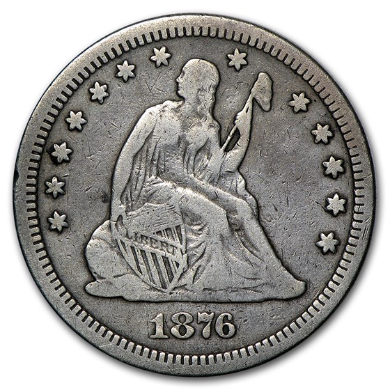 1876-CC Liberty Seated Quarter Fine