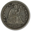 1876-CC Liberty Seated Quarter VF