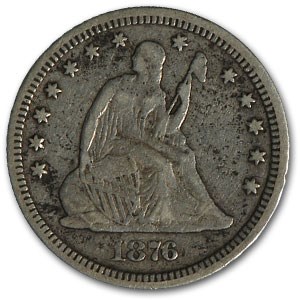 1876-CC Liberty Seated Quarter VF 1876-CC Liberty Seated Quarter VF