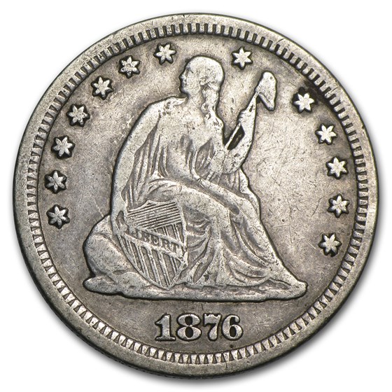 1876-CC Liberty Seated Quarter XF