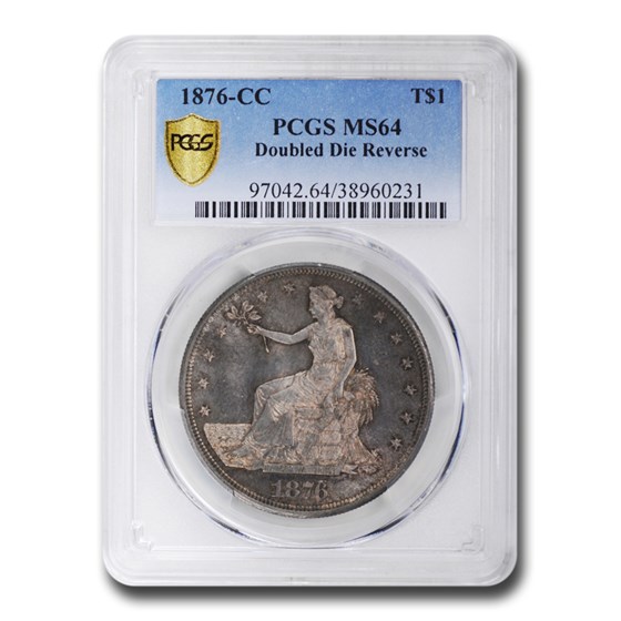 1876-CC Trade Dollar MS-64 PCGS (Doubled Die Reverse) 1876-CC Trade Dollar MS-64 PCGS (Doubled Die Reverse)