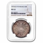 1876-Go FR Mexico Silver 8 Reales MS-62 NGC