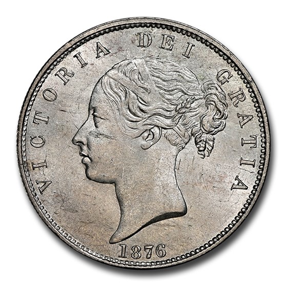 1876 Great Britain Silver Half Crown Victoria MS-64 NGC