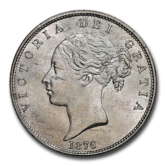 1876 Great Britain Silver Half Crown Victoria MS-64 NGC 1876 Great Britain Silver Half Crown Victoria MS-64 NGC