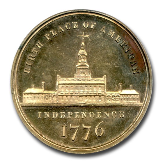 Buy 1876 Independence Hall Gilt-Copper Medal MS-63 PCGS | APMEX