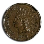1876 Indian Head Cent AU-55 NGC CAC (Brown)