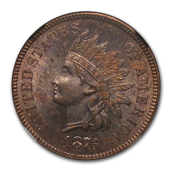 1876 Indian Head Cent MS-63 NGC (Red/Brown) 1876 Indian Head Cent MS-63 NGC (Red/Brown)