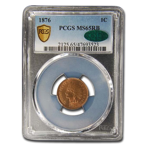 1876 Indian Head Cent MS-65 PCGS CAC (Red/Brown) 1876 Indian Head Cent MS-65 PCGS CAC (Red/Brown)