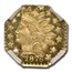 1876 Indian Octagonal 25 Cent Gold MS-66* NGC (DPL BG-789)
