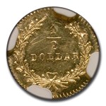 1876 Indian Round 50 Cent Gold MS-64 NGC (DPL, BG-1065)