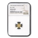 1876 Indian Round 50 Cent Gold MS-64 NGC (DPL, BG-1065)