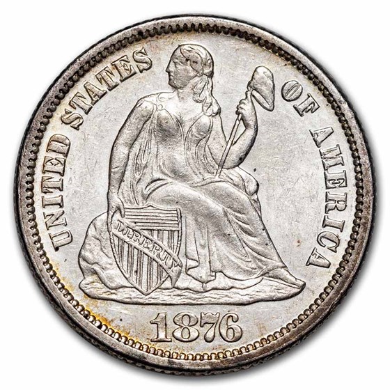 1876 Liberty Seated Dime Choice AU 1876 Liberty Seated Dime Choice AU