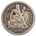 1876 Liberty Seated Dime Fine