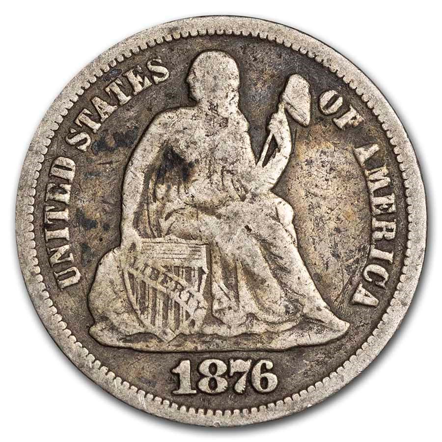 1876 Liberty Seated Dime Fine