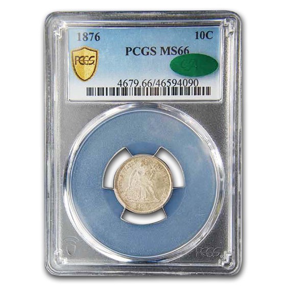 1876 Liberty Seated Dime MS-66 PCGS CAC