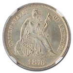1876 Liberty Seated Dime MS-67 NGC