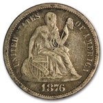 1876 Liberty Seated Dime VF