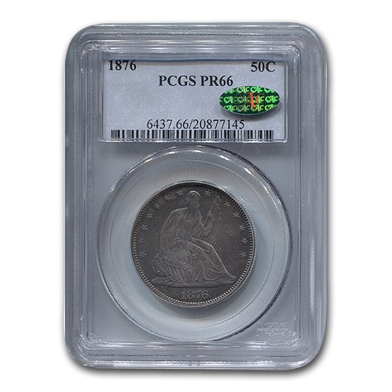 1876 Liberty Seated Half Dollar PR-66 PCGS CAC 1876 Liberty Seated Half Dollar PR-66 PCGS CAC
