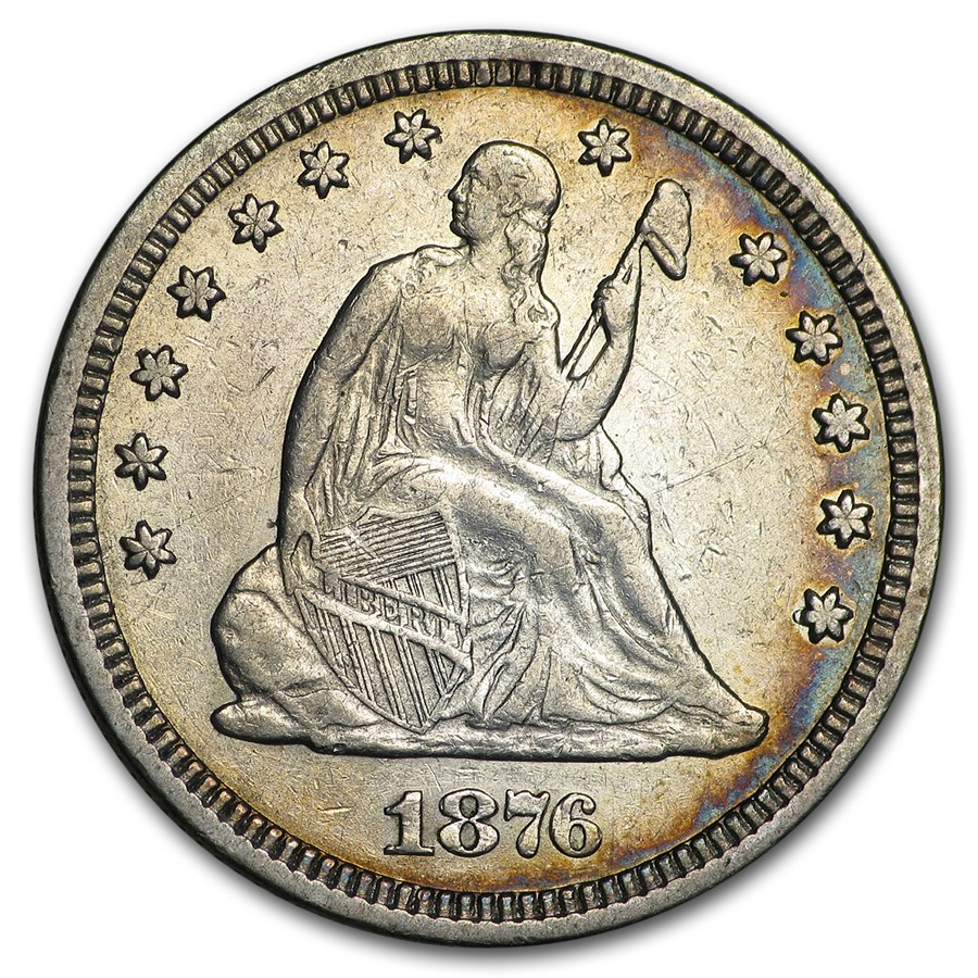 1876 Liberty Seated Quarter AU