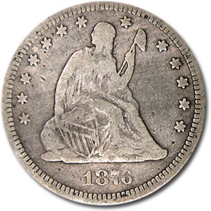 1876 Liberty Seated Quarter Good 1876 Liberty Seated Quarter Good