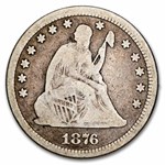 1876 Liberty Seated Quarter VG