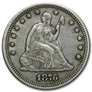 1876 Liberty Seated Quarter XF
