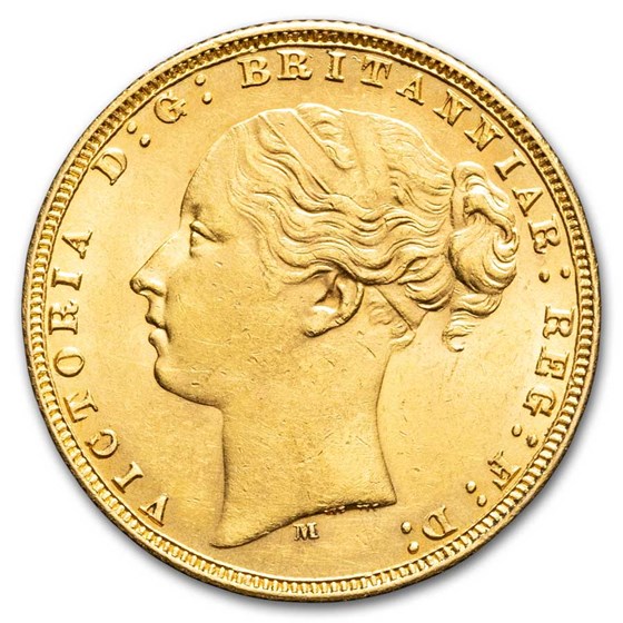 1876-M Australia Gold Sovereign Young Victoria BU 1876-M Australia Gold Sovereign Young Victoria BU