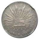 1876-Mo Mexico Silver 8 Reales AU-58 NGC