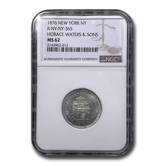 1876 New York Trade Token MS-62 NGC 1876 New York Trade Token MS-62 NGC