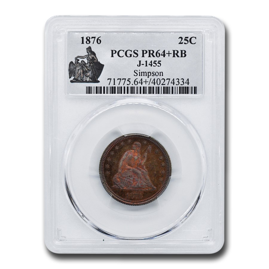 1876 Quarter Pattern PR-64+ PCGS (RB J-1455)