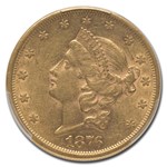 1876-S $20 Liberty Gold Double Eagle AU-53 PCGS