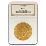 1876-S $20 Liberty Gold Double Eagle AU-55 NGC