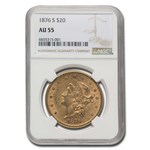 1876-S $20 Liberty Gold Double Eagle AU-55 NGC