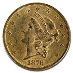 1876-S $20 Liberty Gold Double Eagle AU-55 PCGS