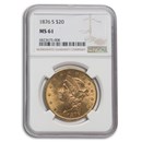 1876-S $20 Liberty Gold Double Eagle MS-61 NGC