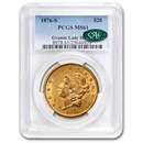 1876-S $20 Liberty Gold Double Eagle MS-61 PCGS CAC