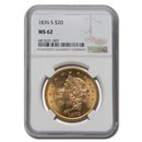 1876-S $20 Liberty Gold Double Eagle MS-62 NGC