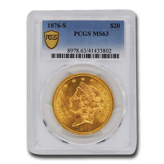 1876-S $20 Liberty Gold Double Eagle MS-63 PCGS 1876-S $20 Liberty Gold Double Eagle MS-63 PCGS