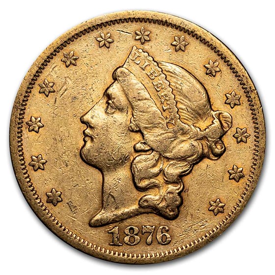 1876-S $20 Liberty Gold Double Eagle XF 1876-S $20 Liberty Gold Double Eagle XF