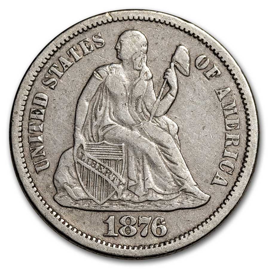 1876-S Liberty Seated Dime VG
