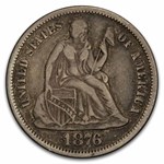 1876-S Liberty Seated Dime XF