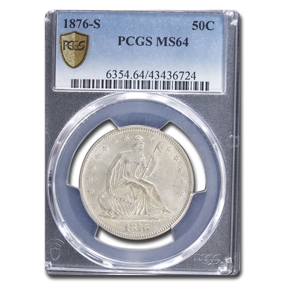 1876-S Liberty Seated Half Dollar MS-64 PCGS 1876-S Liberty Seated Half Dollar MS-64 PCGS