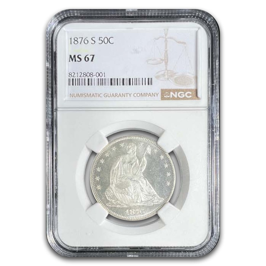 1876-S Liberty Seated Half Dollar MS-67 NGC