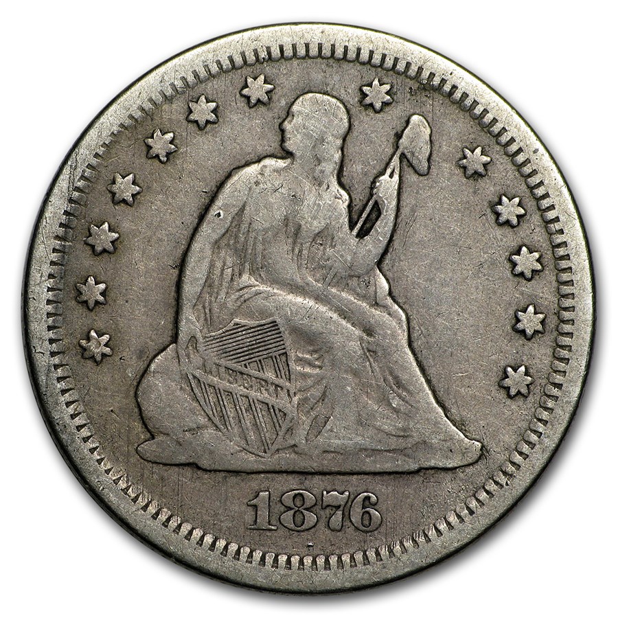 1876-S Liberty Seated Quarter VF