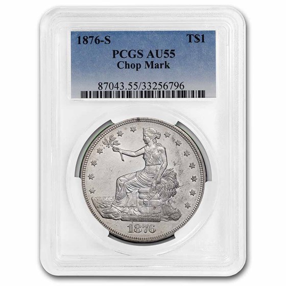 1876-S Trade Dollar AU-55 PCGS (Chop Mark) 1876-S Trade Dollar AU-55 PCGS (Chop Mark)