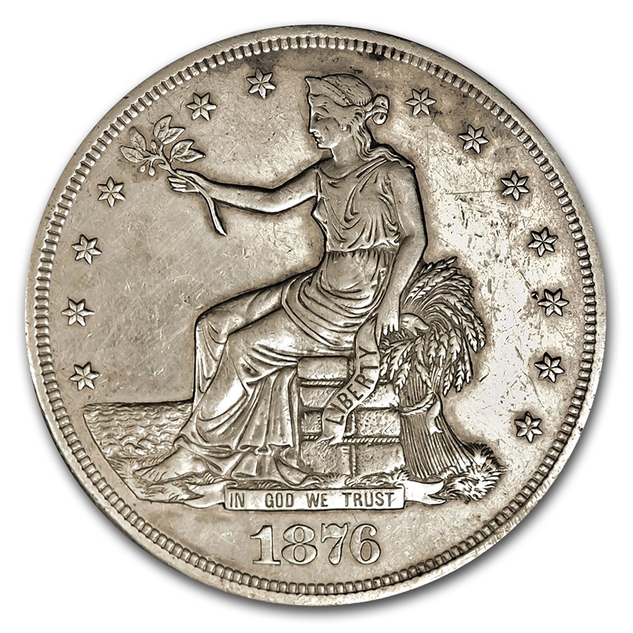 1876-S Trade Dollar AU Details (Cleaned)