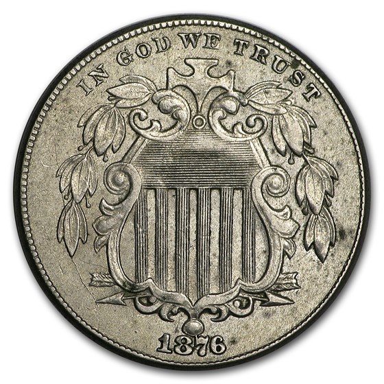 1876 Shield Nickel AU 1876 Shield Nickel AU