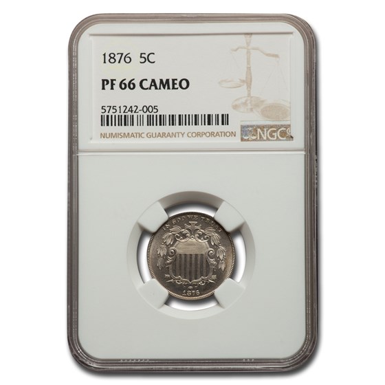 1876 Shield Nickel PF-66 Cameo NGC 1876 Shield Nickel PF-66 Cameo NGC